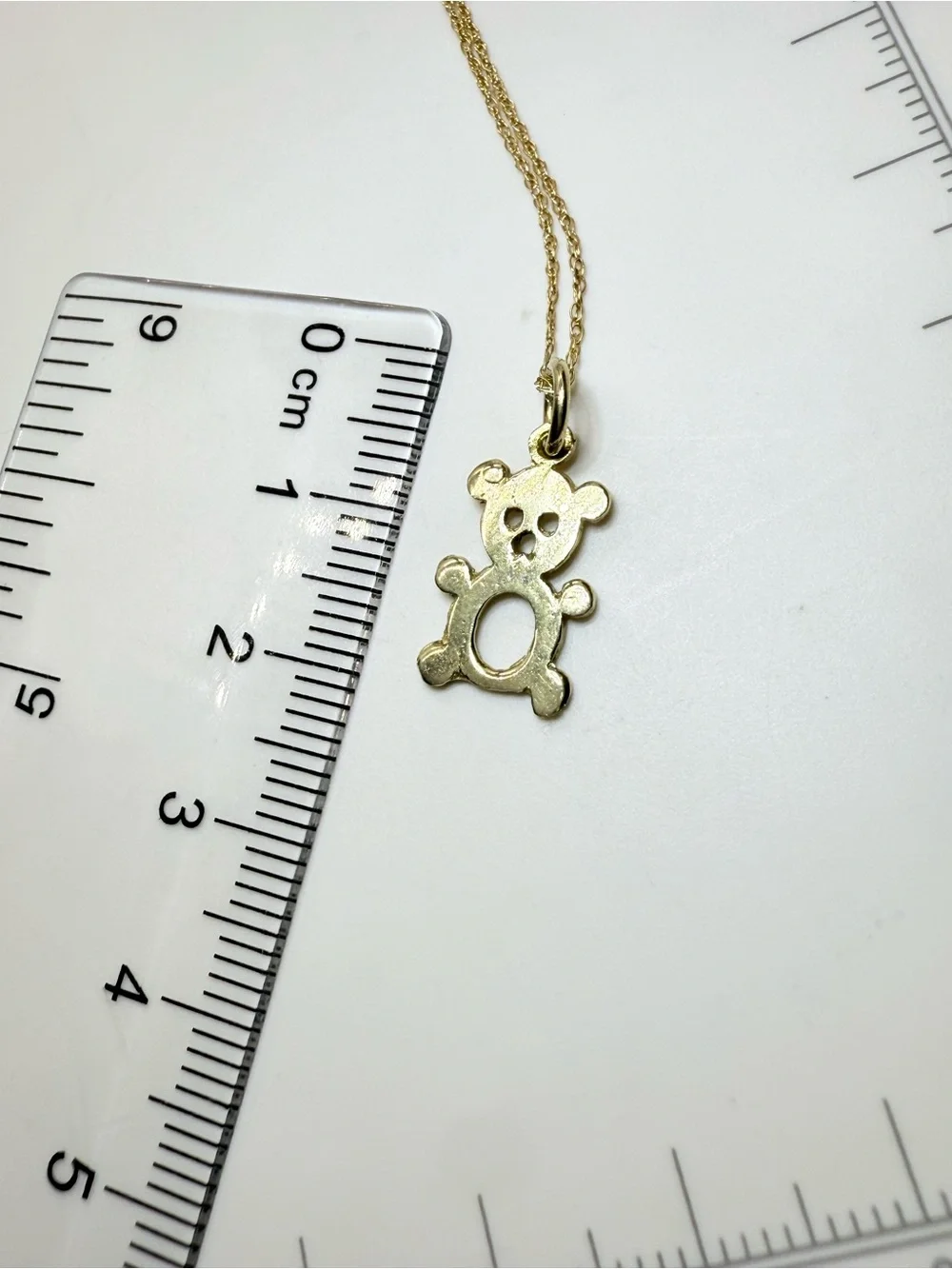 Gold Teddy Bear Pendant Necklace for Kids - Cute Gold Charm